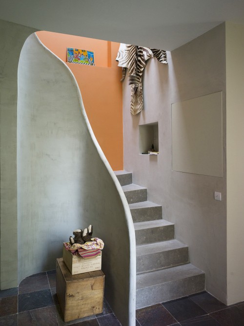 the concrete staircase
